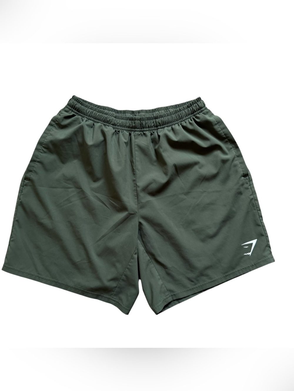 Gymshark Men’s Arrival Shorts 7” Medium Olive Green Slim Fit Activewear Gym